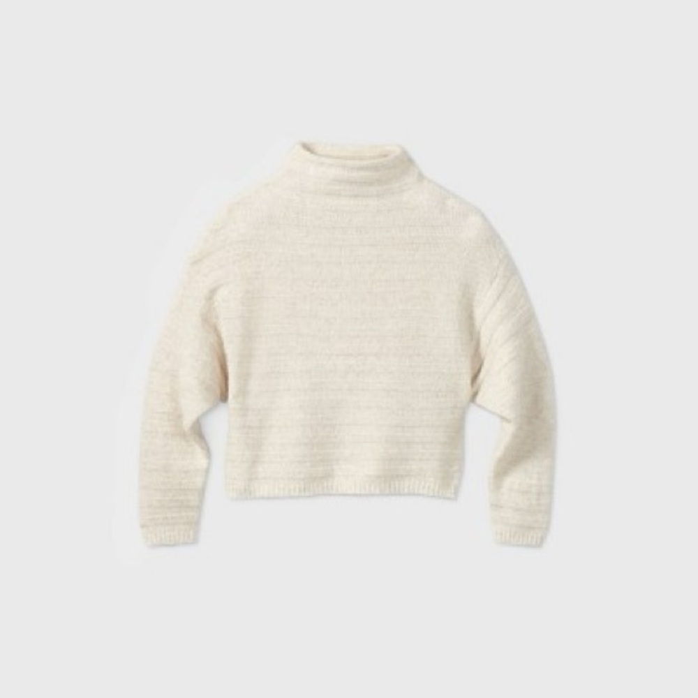 Women’s Mock Turtleneck Cozy Rib Pullover Sweater - Prologue - Cream XXL Target